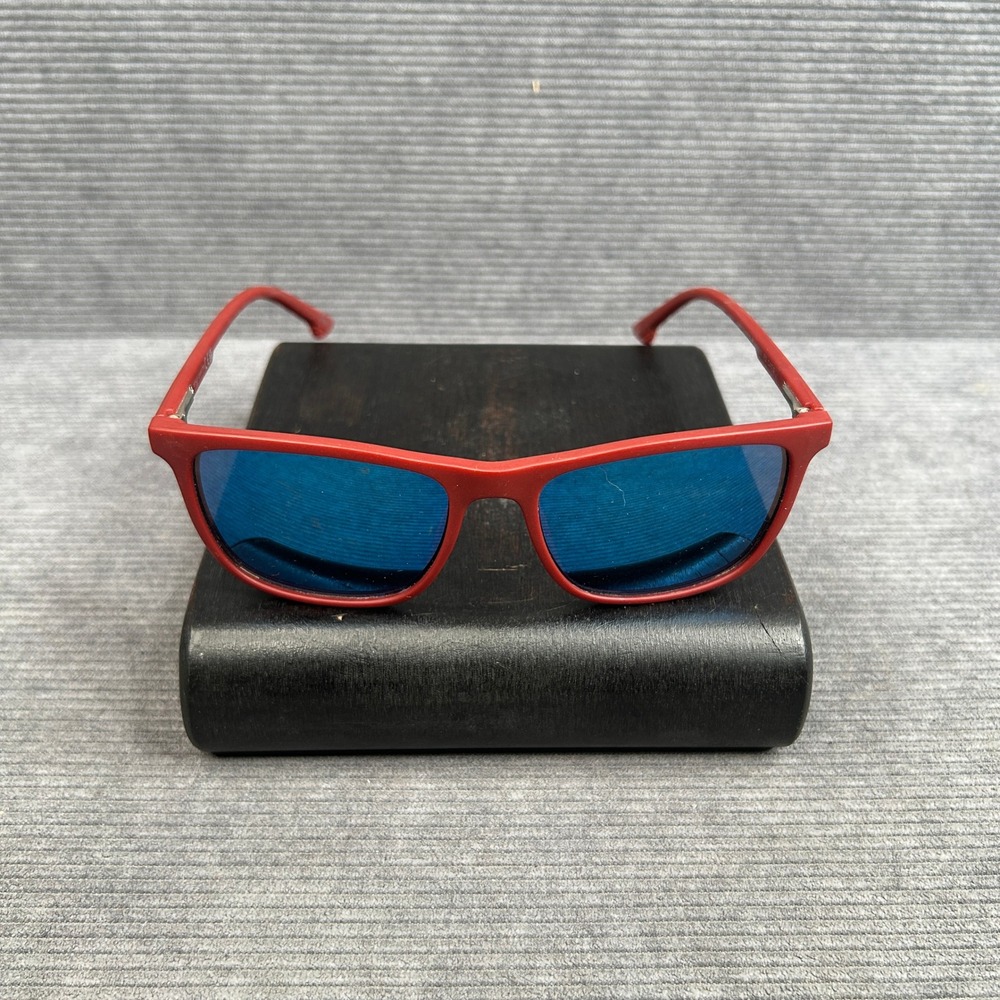 Vince Camuto VM680 Red Square Y2k Sunglasses Blue Mirrored Lens Sporty